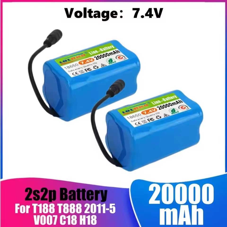 Fish Finder Charger - Batteria 7.4V 20000mAh con caricatore USB